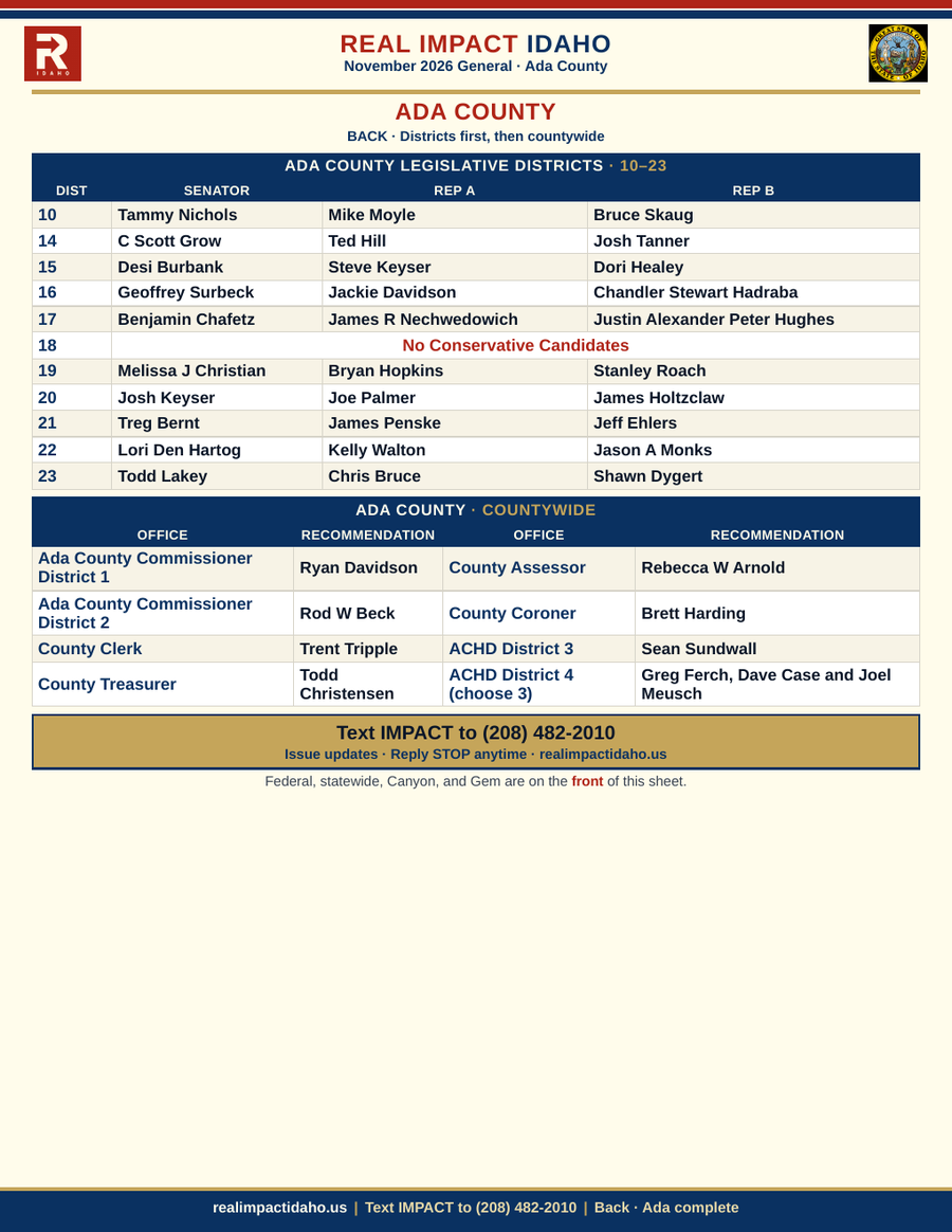 November 2026 voter guide — back page preview